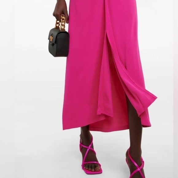 NWT Veronica Beard Reze Jersey Chain Halter Neck Ruched Maxi Dress Pink sz XL - Picture 4 of 11